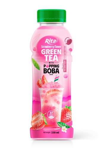 Rita Popping Boba Black Tea With Strawberry Flavor