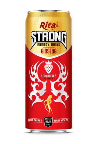 Strong Energy Drink Ginseng with Strawberry Flavor 320ml Cans