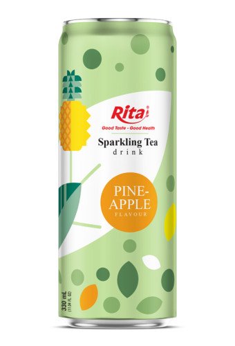Tea Sparkling drink non alcoholic pineapple flavour