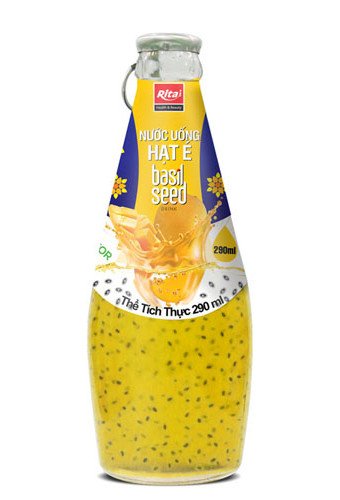 basil seed with mango juice