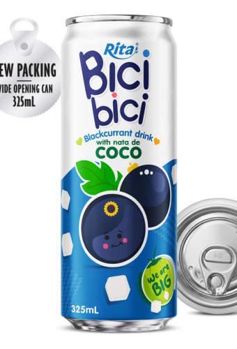 Bici Bici 325ml Blackcurrant drink with nata de Coco ( wide opening can)