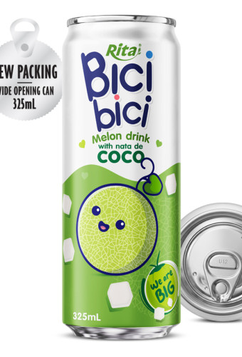 Bici Bici 325ml Melon drink with nata de Coco ( wide opening can)