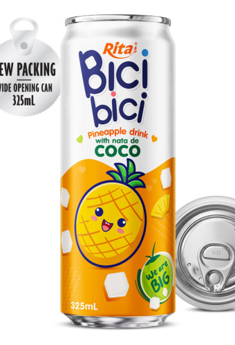 Bici Bici 325ml Pineapple drink with nata de Coco ( wide opening can)