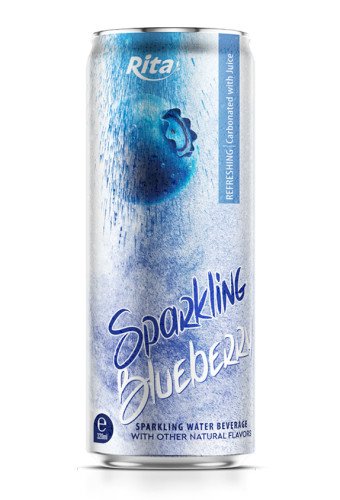 Best Flavor 320ml Sleek Can Sparkling Water Mix Blueberry Flavor