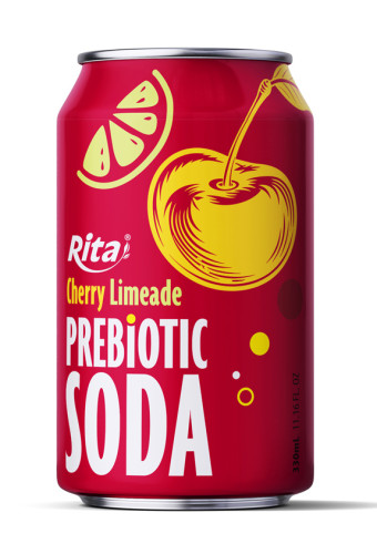 Cherry Limeade Prebiotic Soda 330ml short can