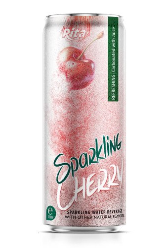 Hot Trending Sparkling Water Mix Cherry Flavor 320ml Sleek Can