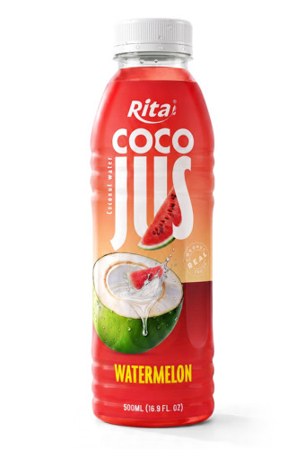 COCO JUS Real Coconut Water with Watermelon Juice 500ml (16.9 fl oz)