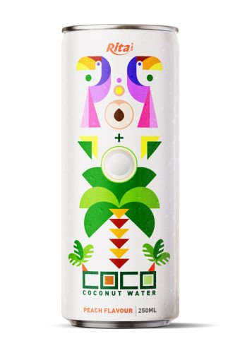 coconut water with peach