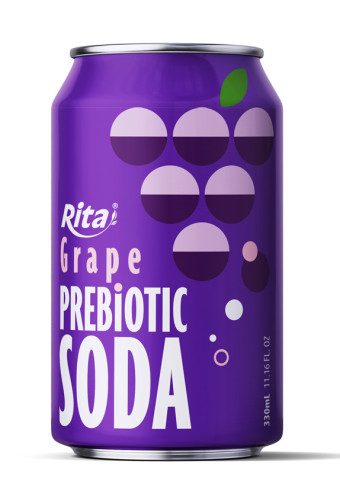 Grape Flavor Prebiotic Soda 330ml short can
