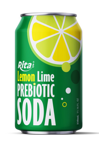 Lemon Lime Prebiotic Soda 330ml short can