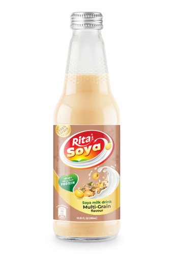 10.05 Fl Oz Glass Bottle Soya Milk Drink Multi Grain