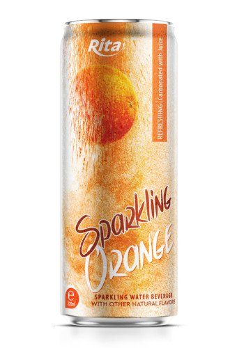 Best Flavor Sparkling Water Mix Orange Flavor 320ml Sleek Can