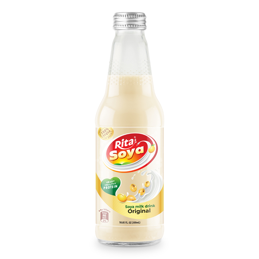 Vegan Soya Milk Drink Original Flavor 10.05 Fl Oz Glass Bottle