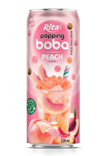 Best Popping Boba Peach Flavor 320ml Can