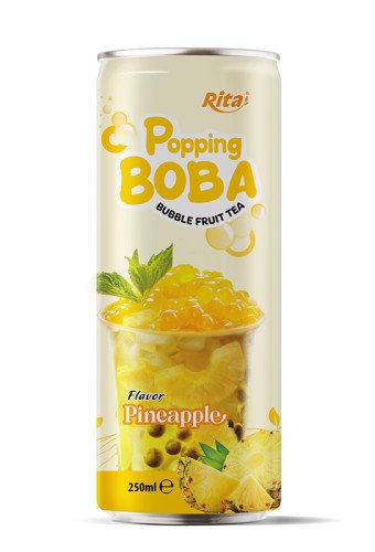 Beverage Distributors Pineapple Flavor Bubble Tea 250ml Can