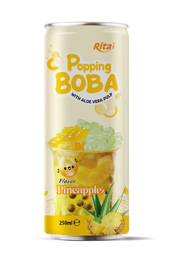 Beverage Manufacturer Bubble Tea Pineapple Fruit Flavor 250ml Can