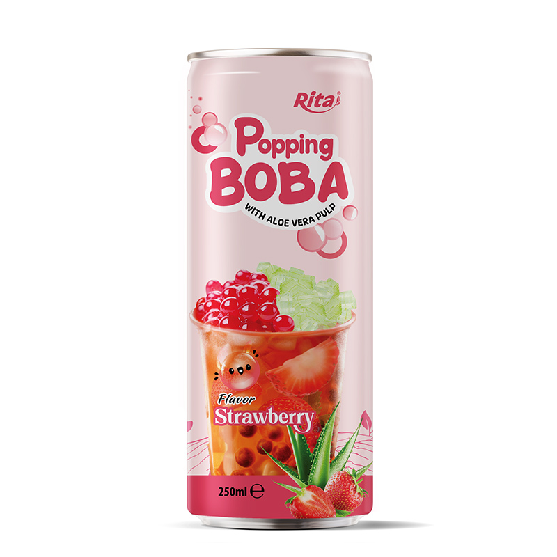 Manufacturers Wholesale  Bubble Tea Strawberry Flavor 250ml Can 