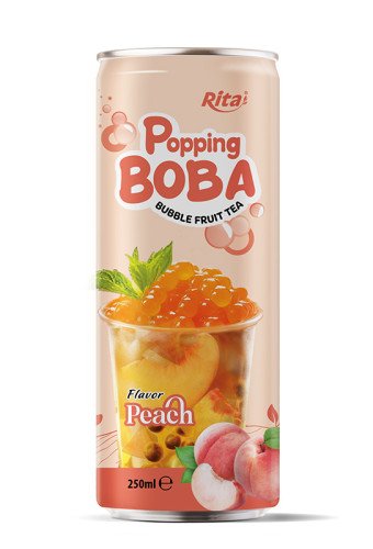 Manufacturers Beverage Peach Flavor Bubble Tea 250ml Can