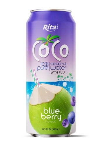 pure Coconut water with Pulp and blueberry flavour