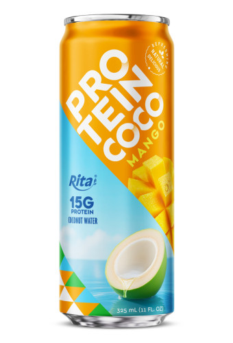 RITA Mango Flavored Protein Coconut Water 325ml Can with 15g Protein