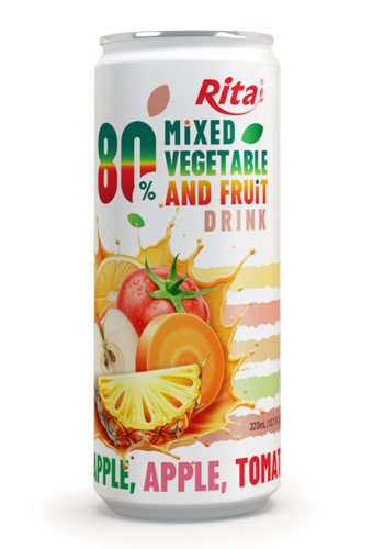 Beverage Wholesale 320ml Can 80% Mixed Vegetable And Fruit Drink