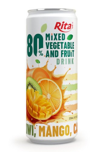 Beverage Distributors Mixed Vegetable And Fruit Drink 320ml Sleek Can