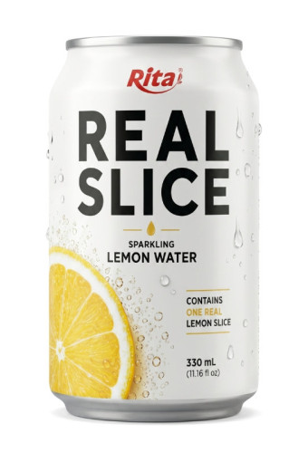Sparkling Lemon Water with Real Fruit Slices 325ml Can