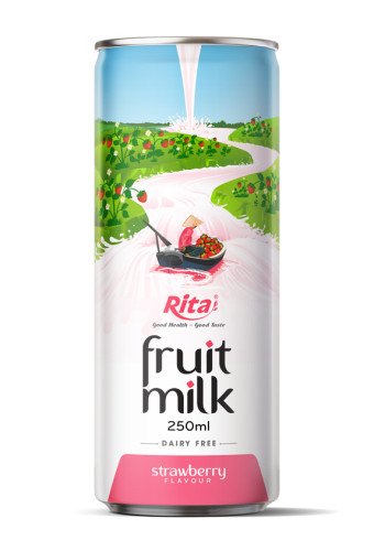 Premium strawberry fruit milk drink