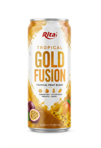 Tropical Gold Fusion fruit blend in 10.99 fl oz (325ml) cans