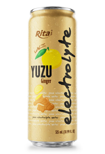 Yuzu Ginger Electrolyte Water Drink 325ml  Low Sugar Hydration Beverage